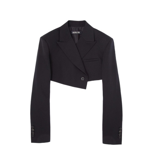 A S H L Y N crop black jacket size medium